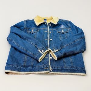 Disney Unisex XL Denim Sherpa Jacket Eeyore True Blue Vintage